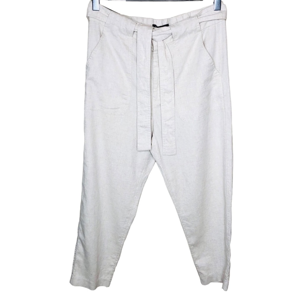NEW Banana Republic Linen Pants 12 Petite Crop Lagenlook Coastal NEW WITH TAGS